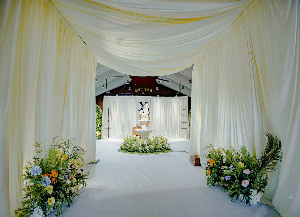 Elegant Water Fountain Setup for Wedding Celebration