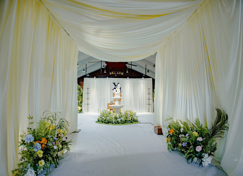 Elegant Water Fountain Setup for Wedding Celebration
