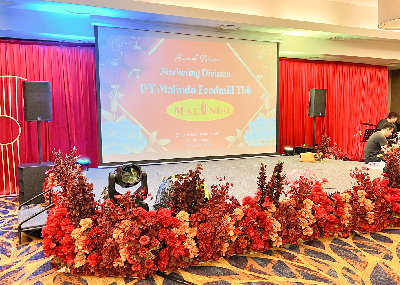 Bold Red Stage Styling for Malindo Annual Dinner