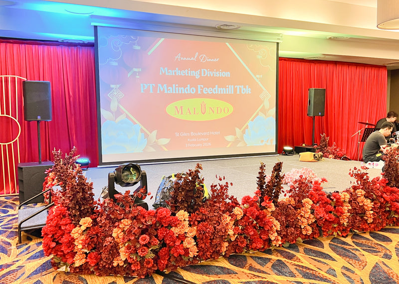Bold Red Stage Styling for Malindo Annual Dinner