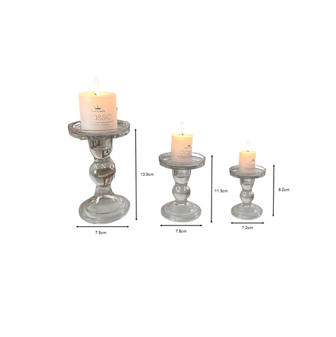 Clear Candle Holder (3 Set)